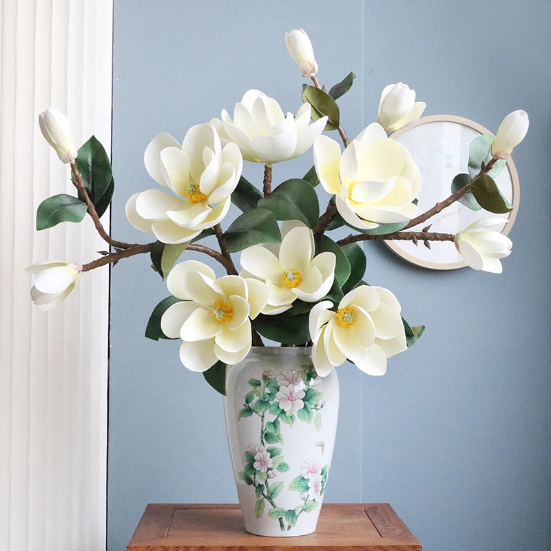 2024 High Quality Dried Flowers Magnolia Artificial flowers for Christmas Decoration Wedding Bedroom Decor Home Accessories