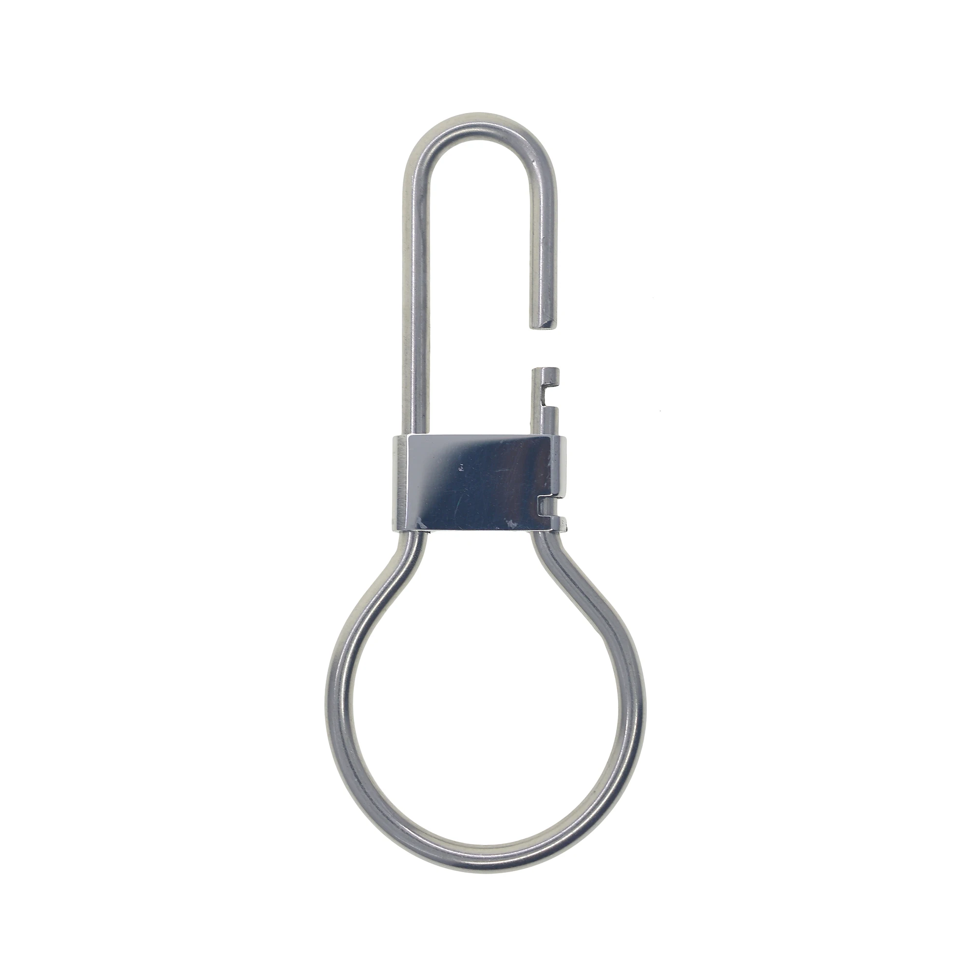 unique mirror polished Solid 304 stainless steel bulb snap click Locking snap Carabiner Key ring Clasp Safety Hook Tool Keychain