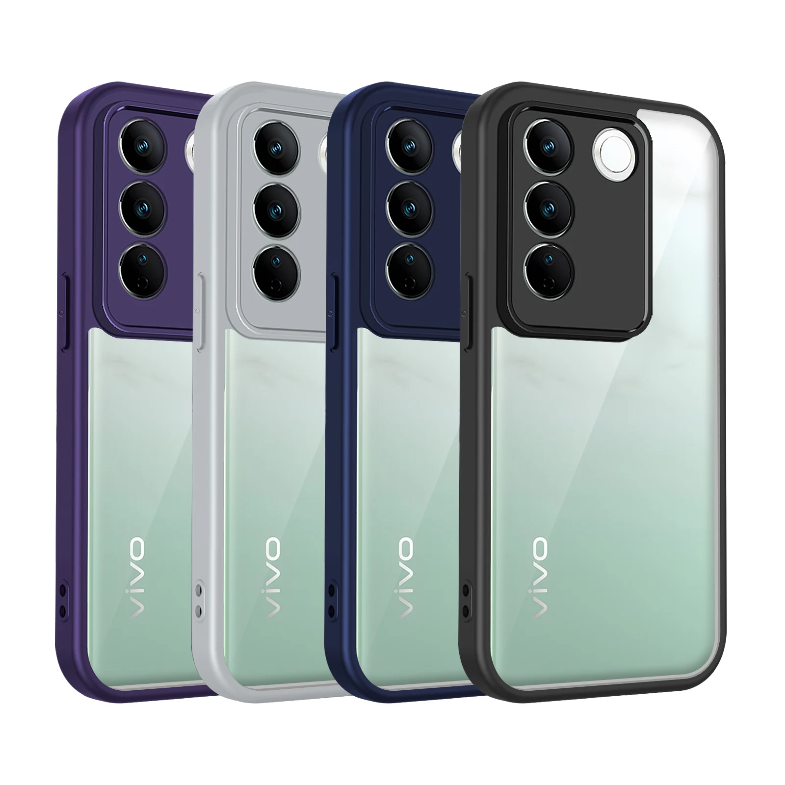 

Чехол для Vivo V27, чехол для Vivo V27 Pro, силиконовый бампер с воздушной подушкой, прозрачная матовая задняя крышка, жесткая защита.