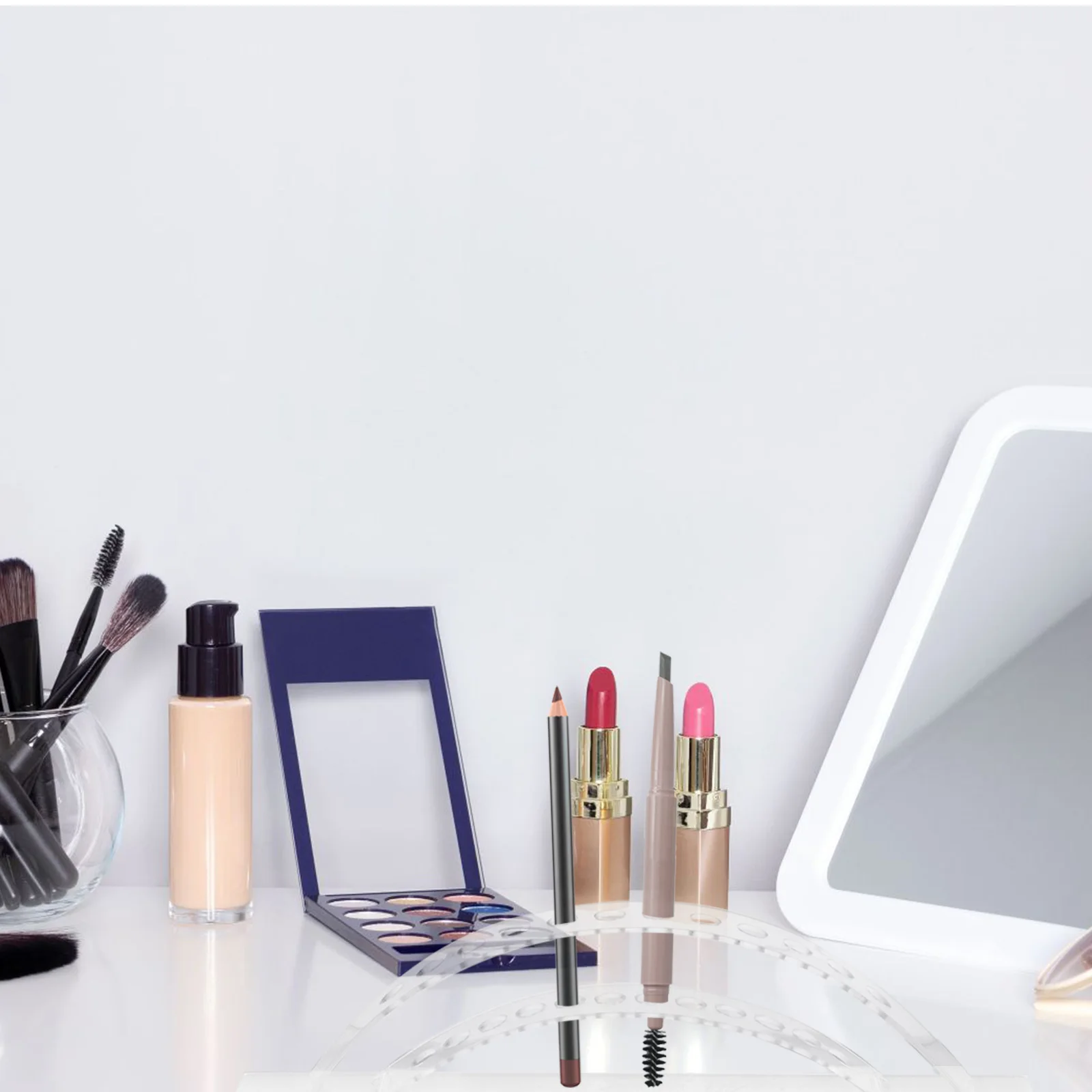 

Acrylic Pencil Holder Eyebrow Pen Stand Makeup Brush Organizer Desk Display Rack Space-Saving Pen Storage Holder