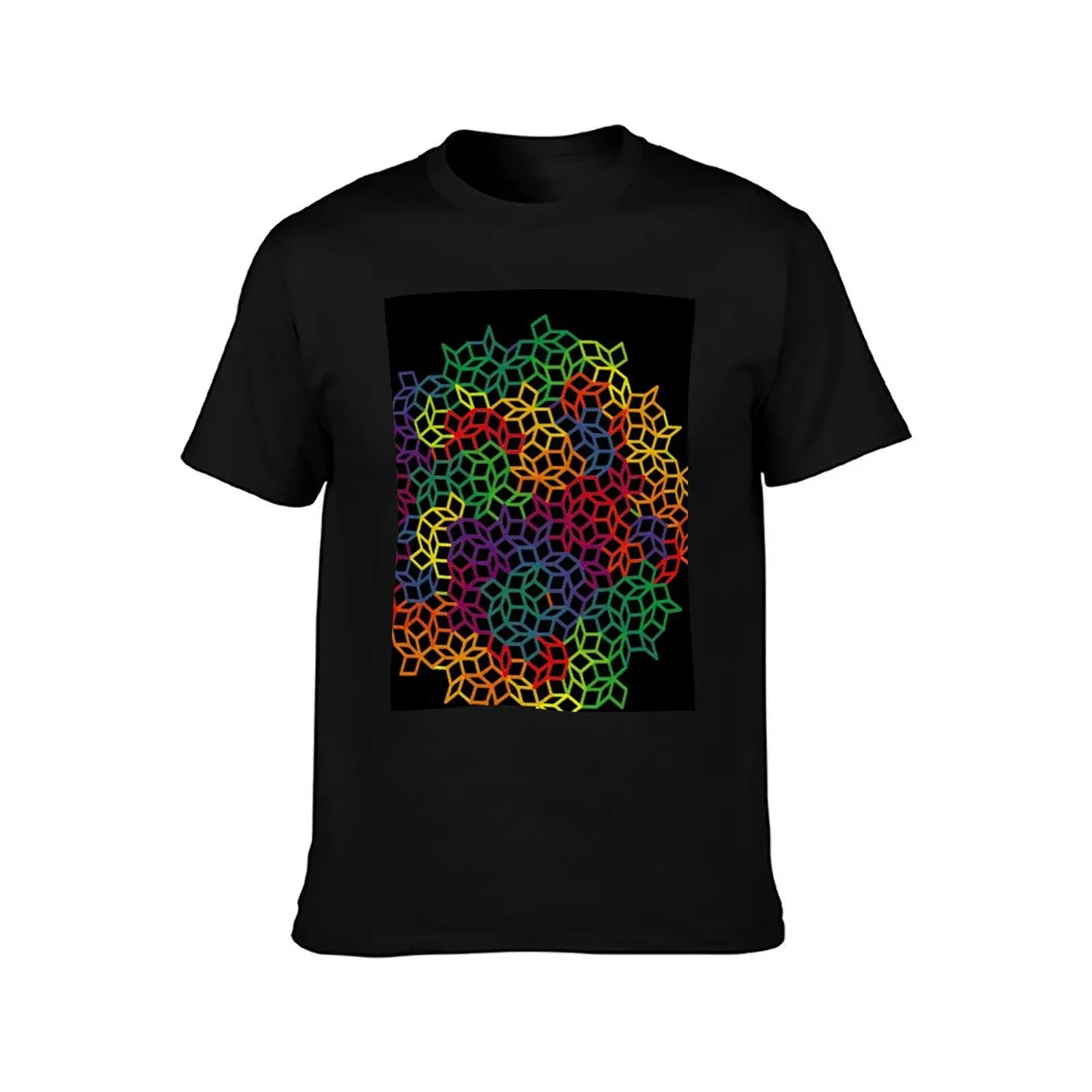 Penrose tiling fractal T-Shirt Summer Casual Cotton Tee Oversized Streetwear Tops Vintage Graphic Print Unisex Men Women