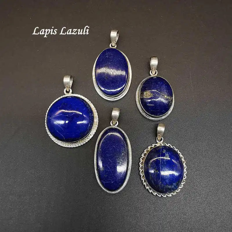 

Милые подвески из серебра 925 пробы с инкрустацией лазуритом, винтажные украшения T9067