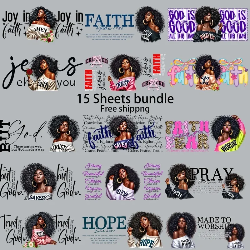 15pcs Freeship Fashion Girls Power 16oz UV DTF Sticker Waterproof DIY Decals 3D transfers uvdtf tumbler stickers uv dtf cup wrap