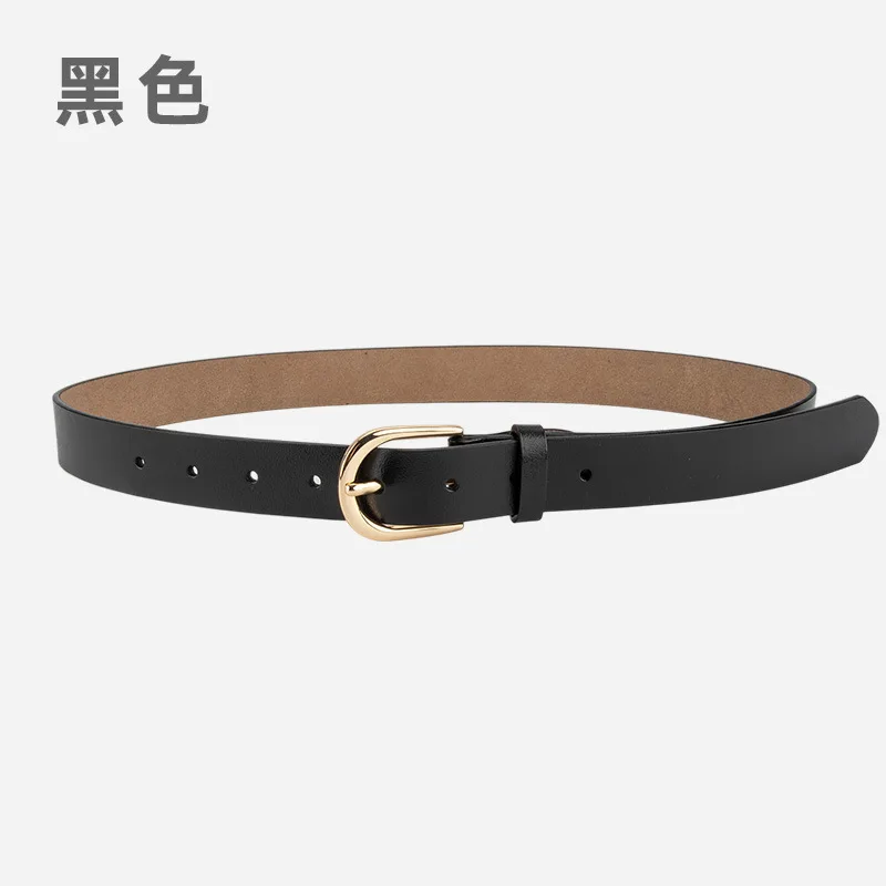 Fashionable genuine leather belt for women, alloy buckle versatile pants decorative belt