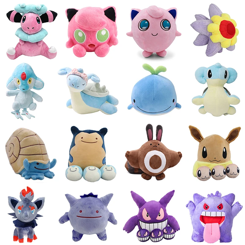 Nowe pluszowe zabawki Azelf Lapras Pokemon Zorua Gengar Jigglypuff miękkie wypchane lalki Sentret Wailord Starmie Anime prezenty z motywem gry