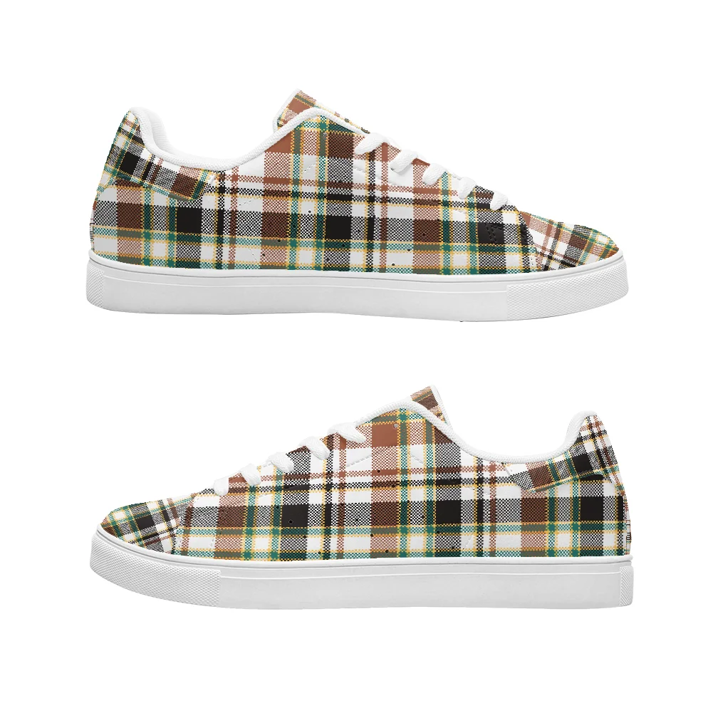 

Classic British plaid printing high quality casual sports shoes fashion shoes white shoes campus sneakers for man and woman