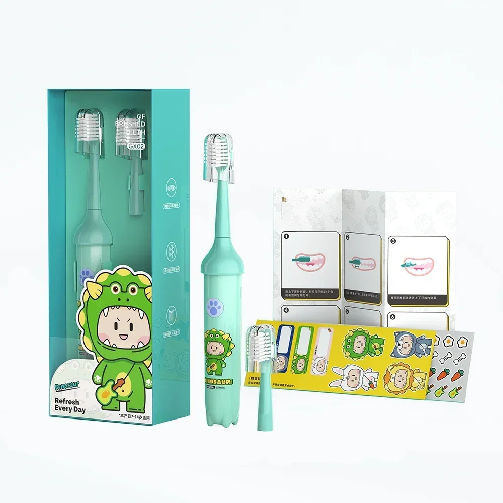 

Customized OEM Logo Gift set Cartoon Cute Rechargeable Electric Toothbrush for Kids Children