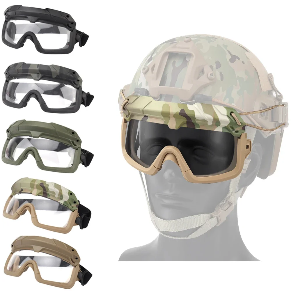 Imagem -02 - Óculos Tactical Airsoft Paintball Windproof Anti Fog cs Wargame Óculos de Proteção para Caminhadas Fits para Capacete Tático