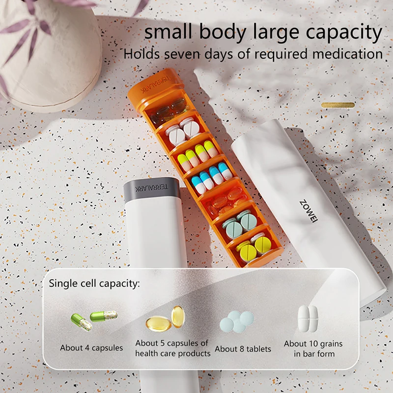 

7 Grids Pill Box Tablet Pillbox Dispenser Weekly Pill Cases Medicine Boxes Dispensing Storage Kit Organizer