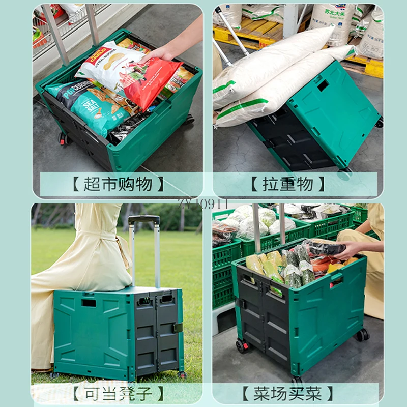 Household folding storage trolley case climbing shopping express trolley pulling goods trailer