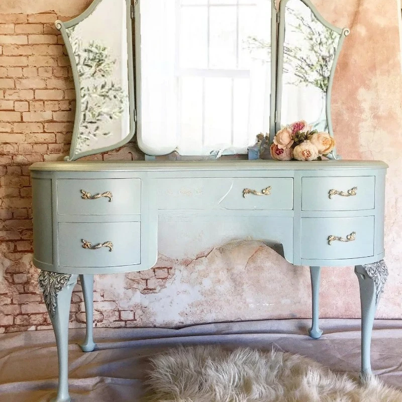 Q Discount  retro solid wood engraving makeup table  modern princess style home dressing table combination furniture