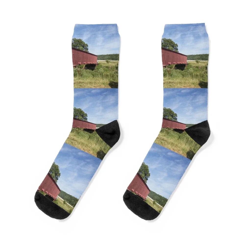 

Hogback Covered Bridge Socks Sports Men's bright garter floral Socks Ladies Men's