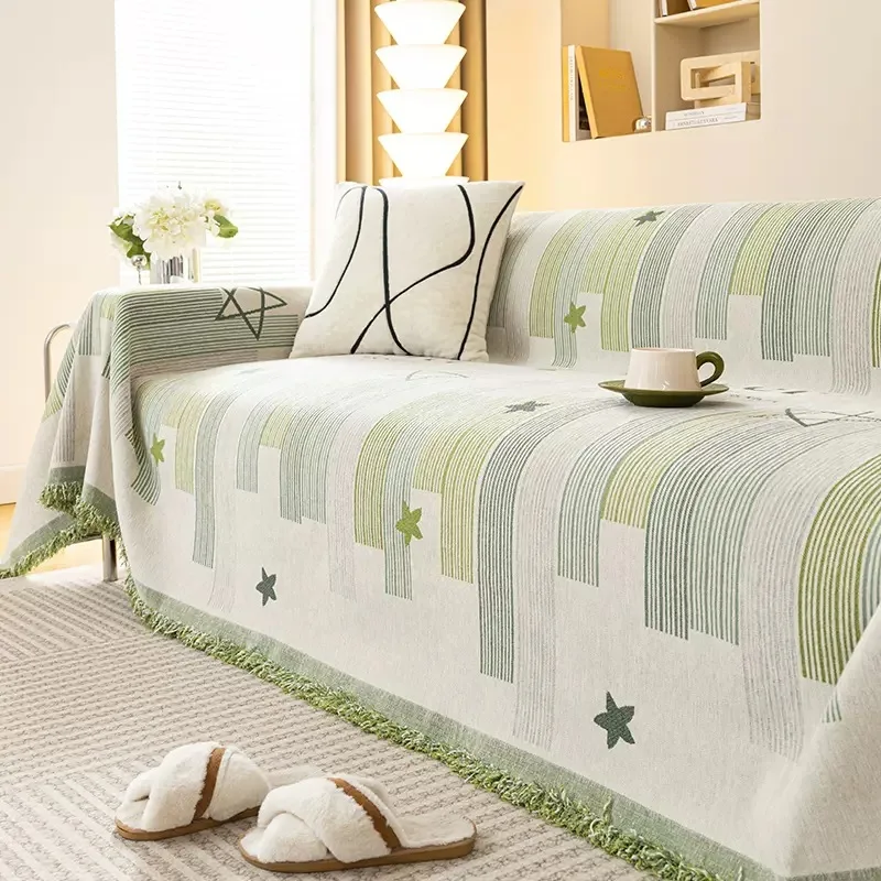

1PC Sofa Towel Chenier One-piece Minimalist Style Dust Mat Universal in All Seasons Full Cover Cloth Double-sided Available