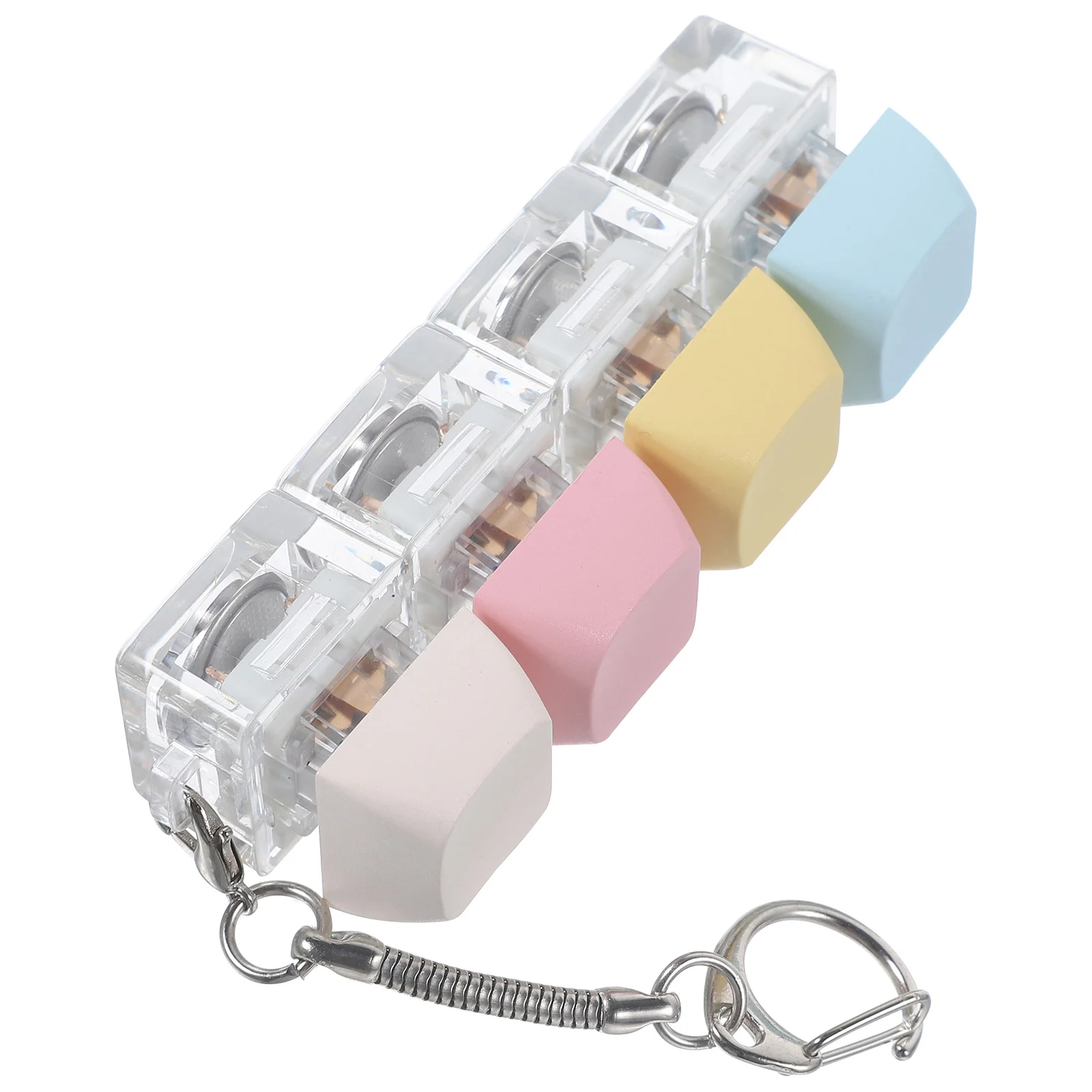 Press Sound Keychain Keychains Toys Decompression Keyboard With LED Light Fidget Bag Ornament Sensory Fun Pendant