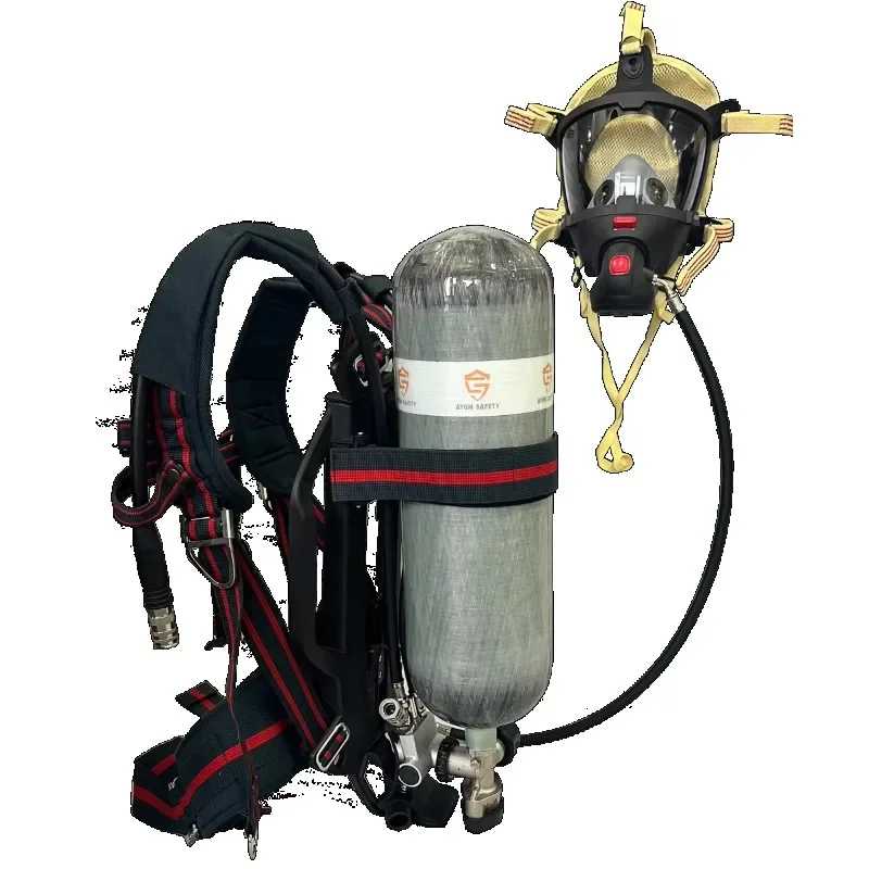 EN 137 Ayonsafety Equipo de Respiración Autónomo (ERA) Ligero con Manómetro de Alarma para Bomberos y Mineros en Lugares con Sustancias Químicas Peligrosas