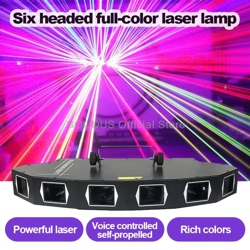 

LED RGB Disco DJ Strobe Lights Party Scanner Beam+Spot Disco Light Projector Voice DMX512 Controlled Lights for Party Club Show