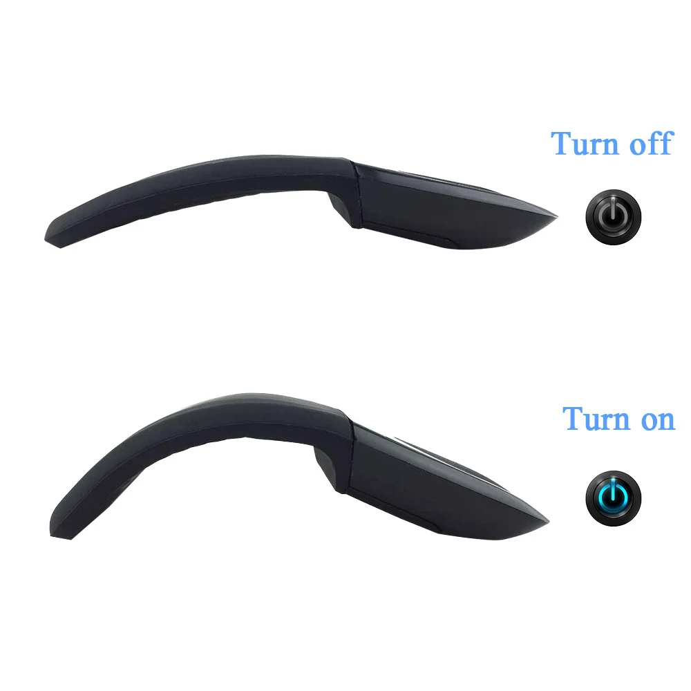 Wireless 2.4G/Bluetooth Mouse Arc Touch Folding Design Mause 1200 DPI Foldable Computer Portable Mice For Microsoft PC Laptop