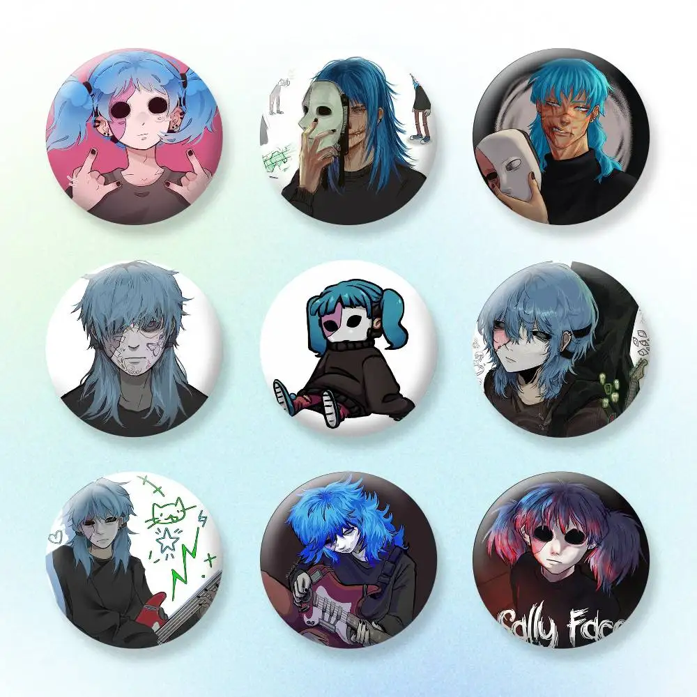S-Sally Game F-Face Button Pins Backpack Clothing Decor Brooch Badge Jewelry Gifts for Kids
