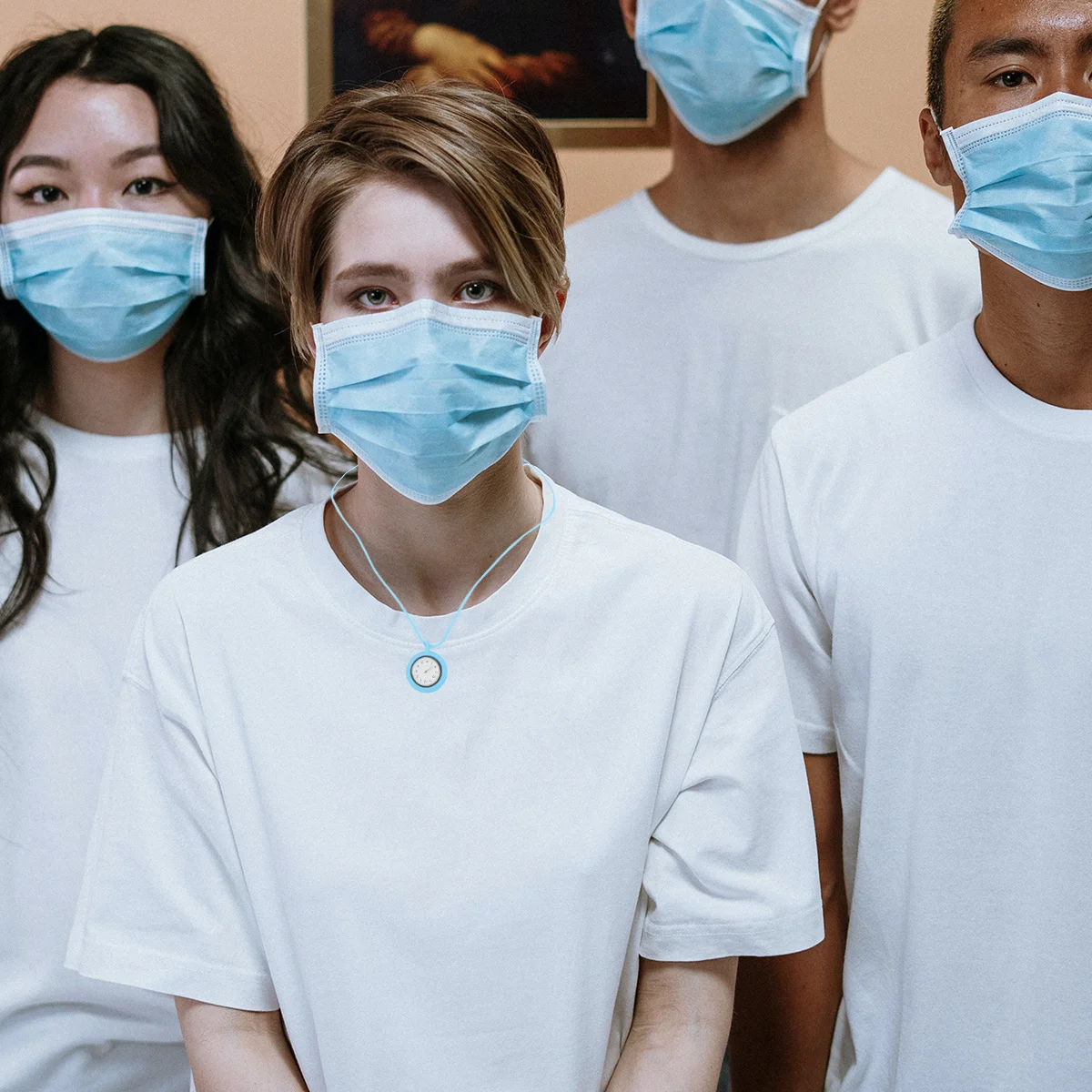 

1pc Quartz Pocket Watch Sky-Blue Hanging Necklace For Nurse Doctor Durable Gift Simple Design Women Men Clock