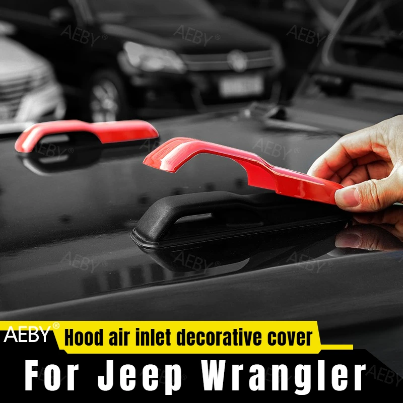 

For Jeep Wrangler 2018-2024 Hood air intake protective cover,Air inlet vent cover,Car front hood decorative sticker,Accessories