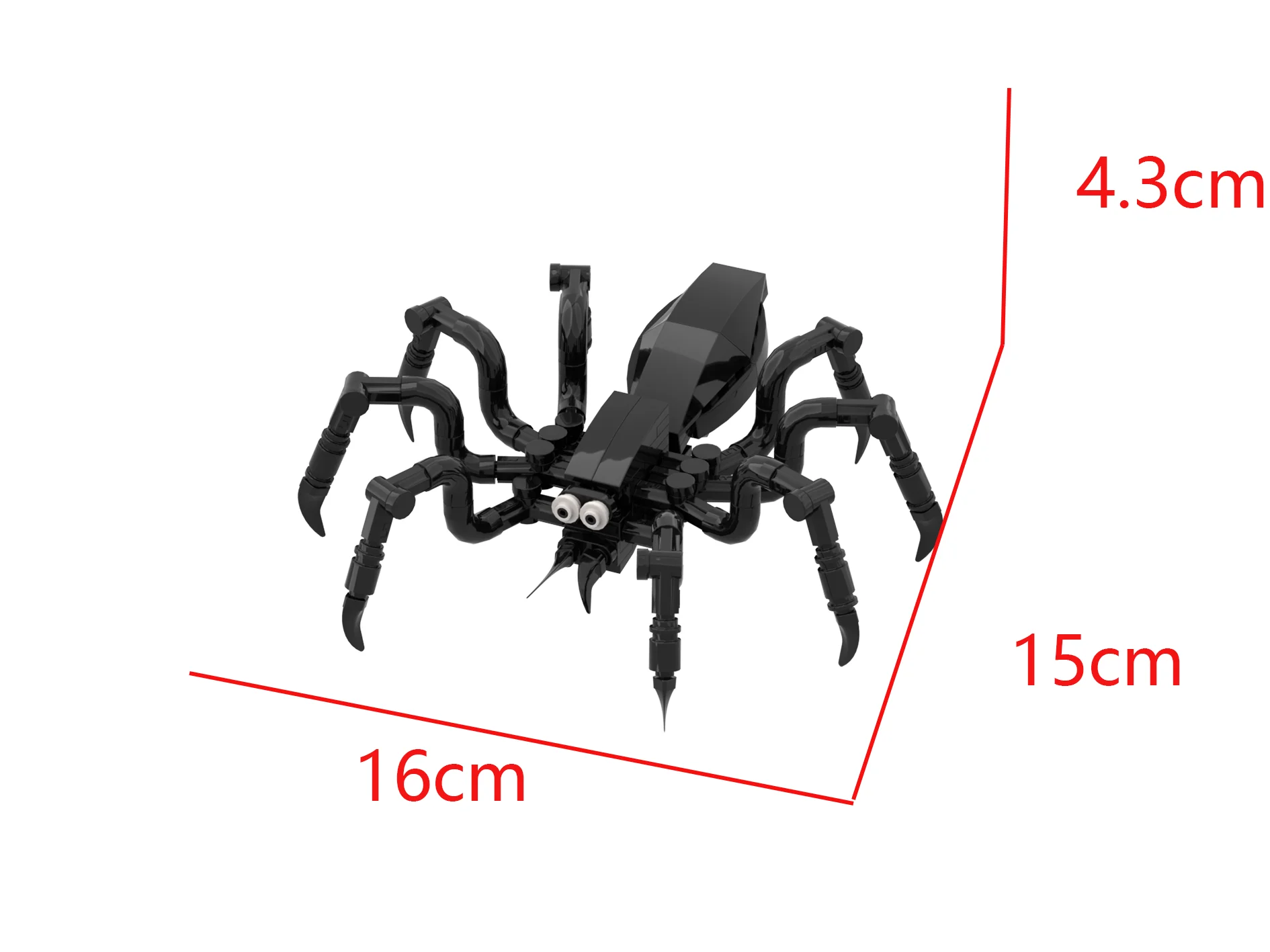 MOC creativo animale ragno kit di blocchi di montaggio modello di ragno nero spaventoso giocattolo di Halloween (pacchetto di parti manuale elettronico)