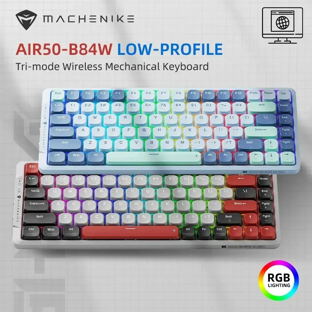 MACHENIKE AIR50 Low-profile Mechanical Keyboard Hot-swap 75% Layout RGB Backlit Tri-mode Productivity Keyboard For Laptop PC