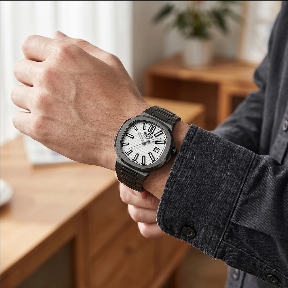 Montre pour homme HEROFORCE, nouvelle montre étanche en saphir, montre de luxe de marque originale avec diamants, montre de mode pour les affaires, montre à quartz de loisirs avec calendrier