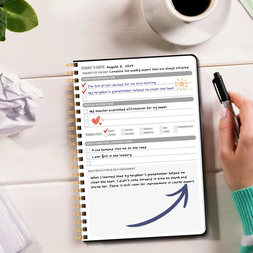 Gratitude Planner: a 5.71 X 8.15-Inch, Undated Daily Gratitude Journal, It Keeps Track of Your Mood