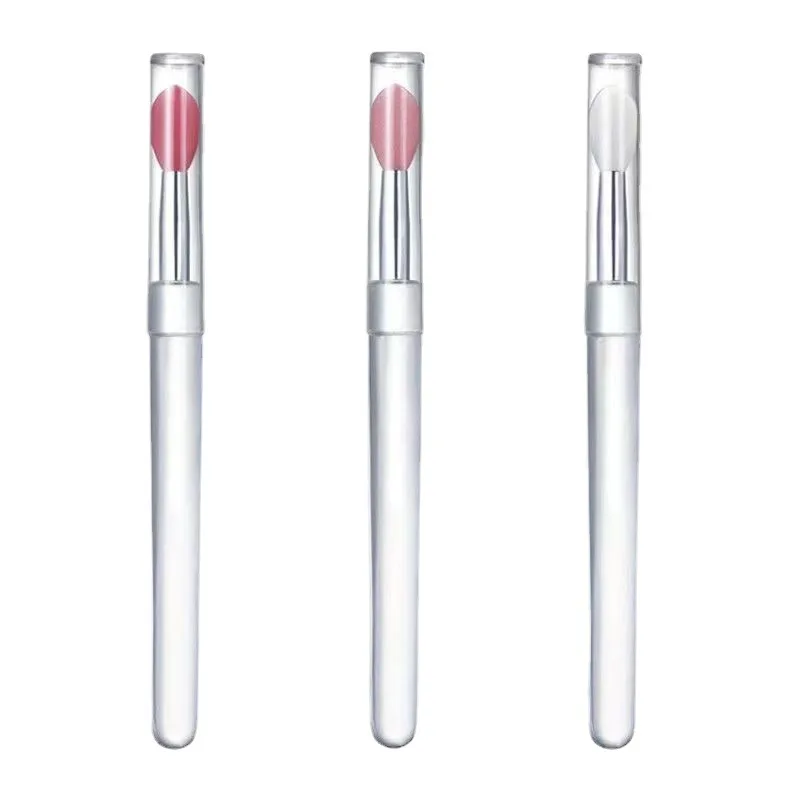 Silicone Soft Lip Brush with Cover Glitter Lip Brush Lipstick Lipstick Multifunctional Applicator Brush Travel Makeup Tools