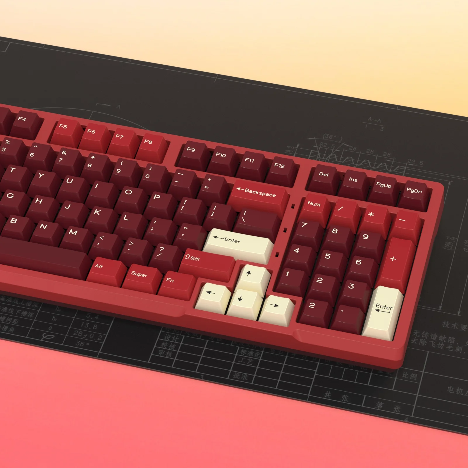 Imagem -05 - Kbdiy-gmk Jamon Keycap Perfil Cereja Tiro Duplo Pbt Iso Gamer Kit Teclado Mecânico Gaming Point Retro