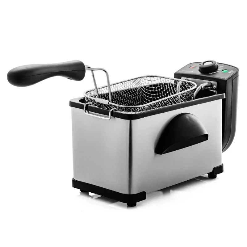 New Electric Deep Fryer 2 Liter Capacity, 1500 Watt Lid with Viewing Window, Silver