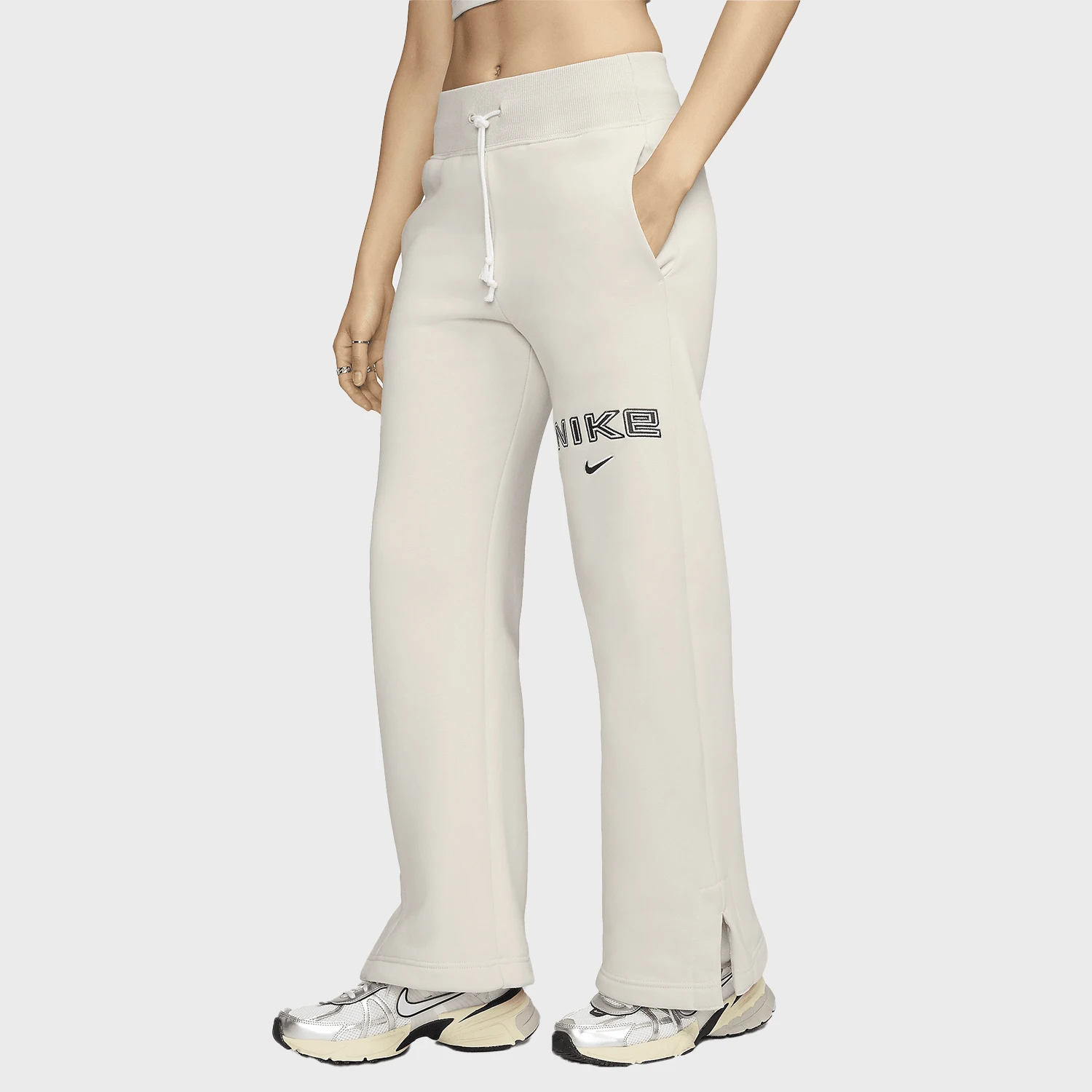 

Nike genuine 2024 New Women's High-Waist Wide-Leg Print Fleece Pants FV7685-104