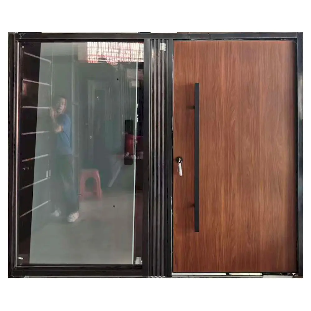 Customization Aluminum Exterior Doors Stainless Steel Tropical Design Tempered Glass Entrance Door Modern Interior Pivot Door
