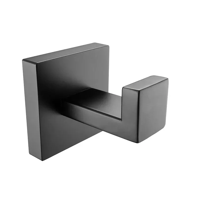 Stainless Steel 5-Piece Matte Black High Quality Minimalist Bathroom Hardware for Home Use