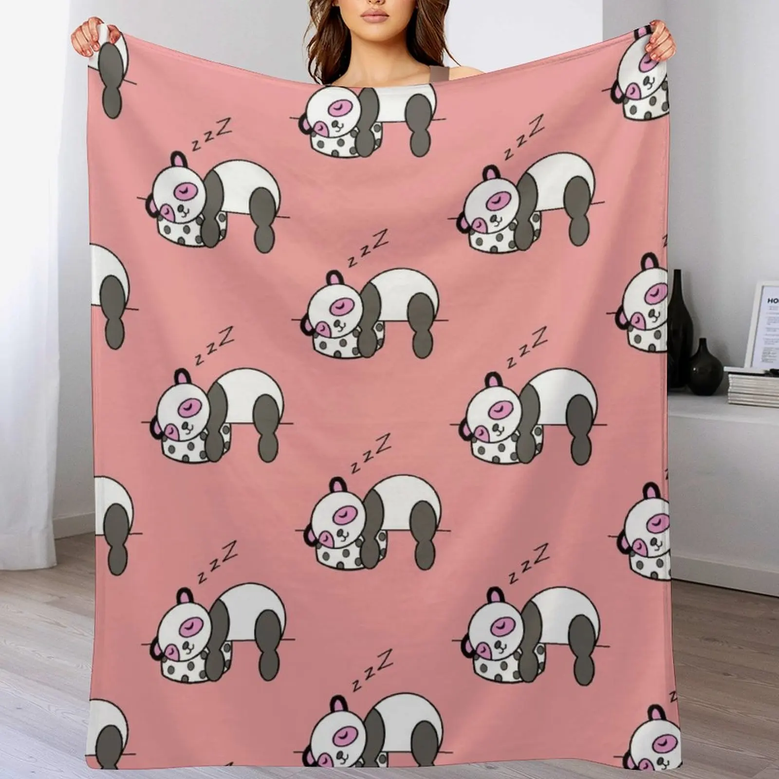 Cute panda nap Throw Blanket Portable Lightweight Blanket for Travel Camping