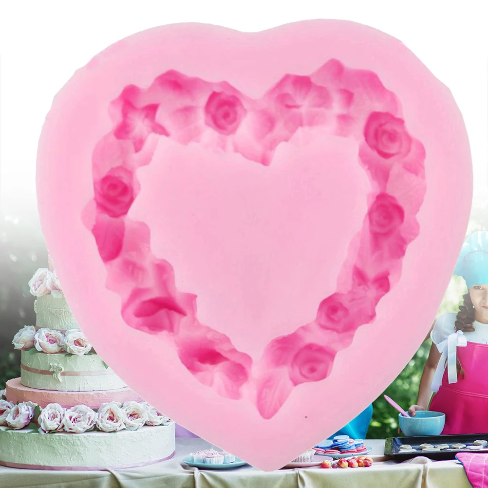 

Love Wreath Mold Making Decorating Cake Baking Silicone Molds Fondant Earth Tones