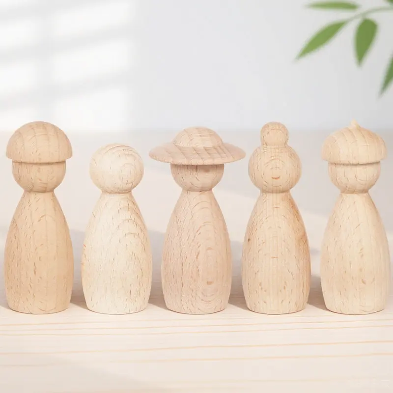 

Набор из 5 деревянных кукол для росписи: Незаконченные заготовки для творчества и совместного досуга родителей и детей (для дома и улицы)