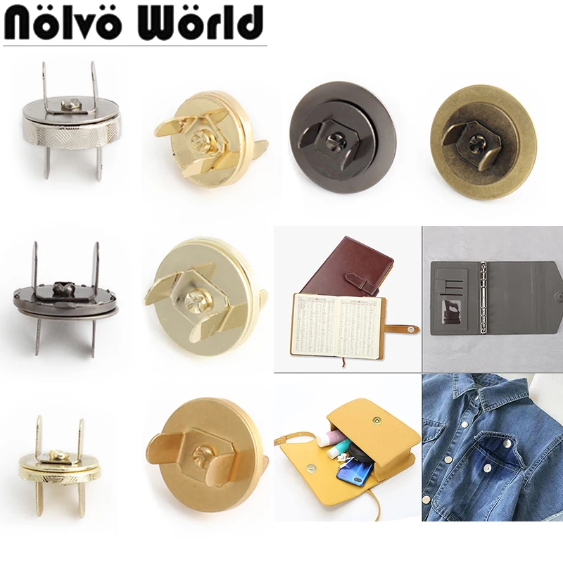 100/30/50PCS 14-18-20mm Dull Gold Metal Magnetic Snap Fastener Buttons For Purse Cloth Bag Automatic Magnetic Buckle Accessories