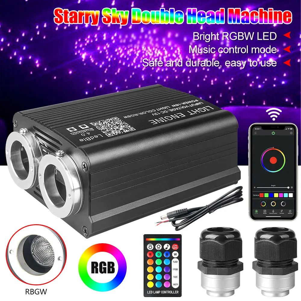 

16W RGBW LED Fiber Optic Light Car Roof Ceiling Headliner Star Light APP Control Roof Interior Atmosphere Light Decor