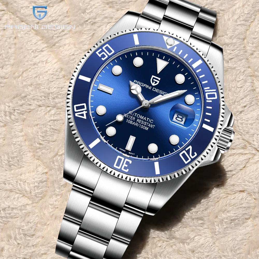 Top brand PAGANI DESIGN new men's casual automatic watch luxury sapphire glass mechanical sports waterproof stainless steel