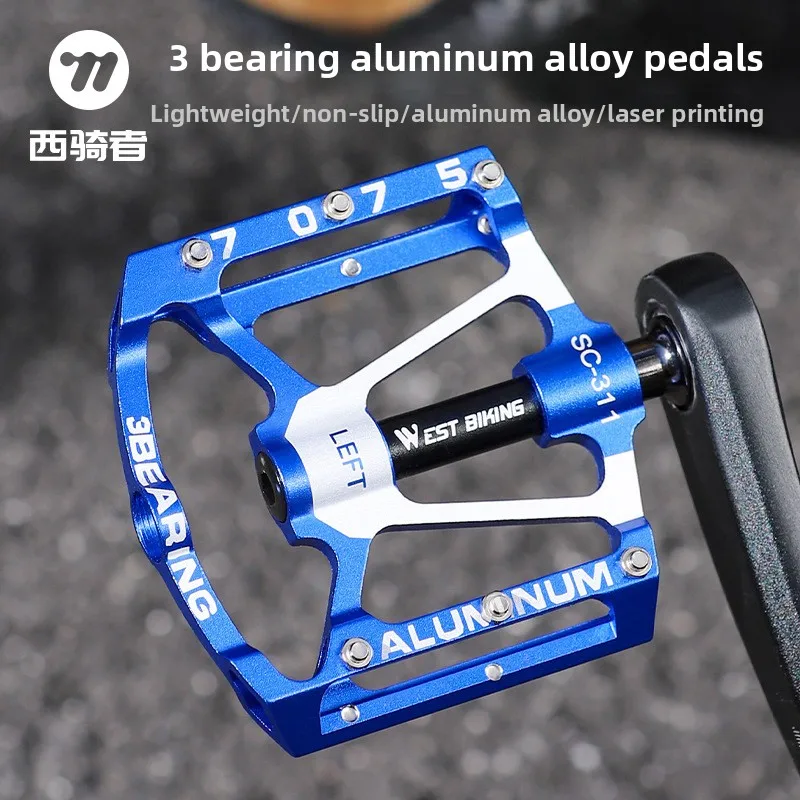

WEST BIKING Mountain Bike Pedal Lightweight Pedal Board Bicycle Aluminum Alloy 3 Peilin Pedal Cycling Equipment