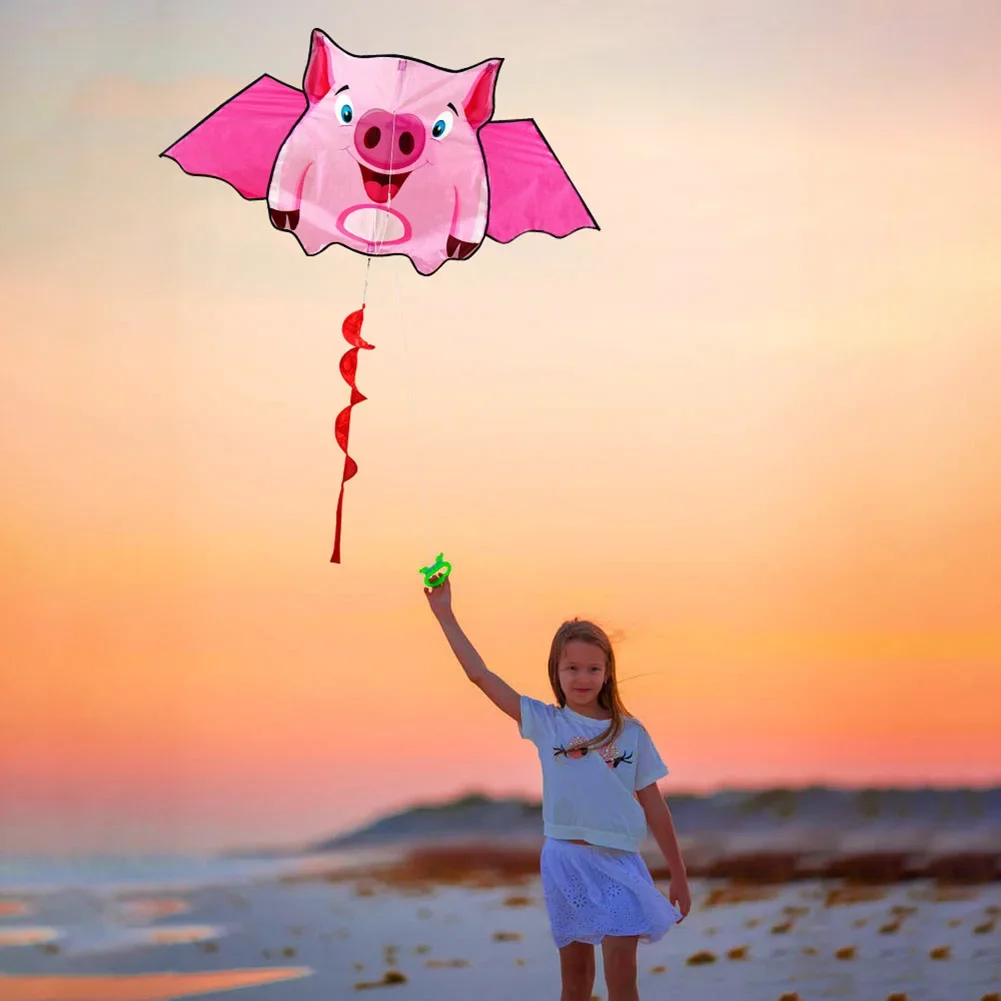 Cometa de viento con mosca de cola de 1,6 m, cometa acrobática primaria fácil de volar con mango, cometa de vuelo colorida, mejora la coordinación, regalo para niños