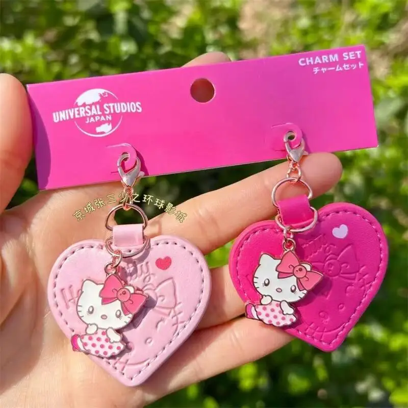 

Sanrio Hello Kitty Love Pendant Cartoon Pu Pira Chain Подвеска на голову Креативный двойной брелок из двух частей Подарок на день рождения для девочки
