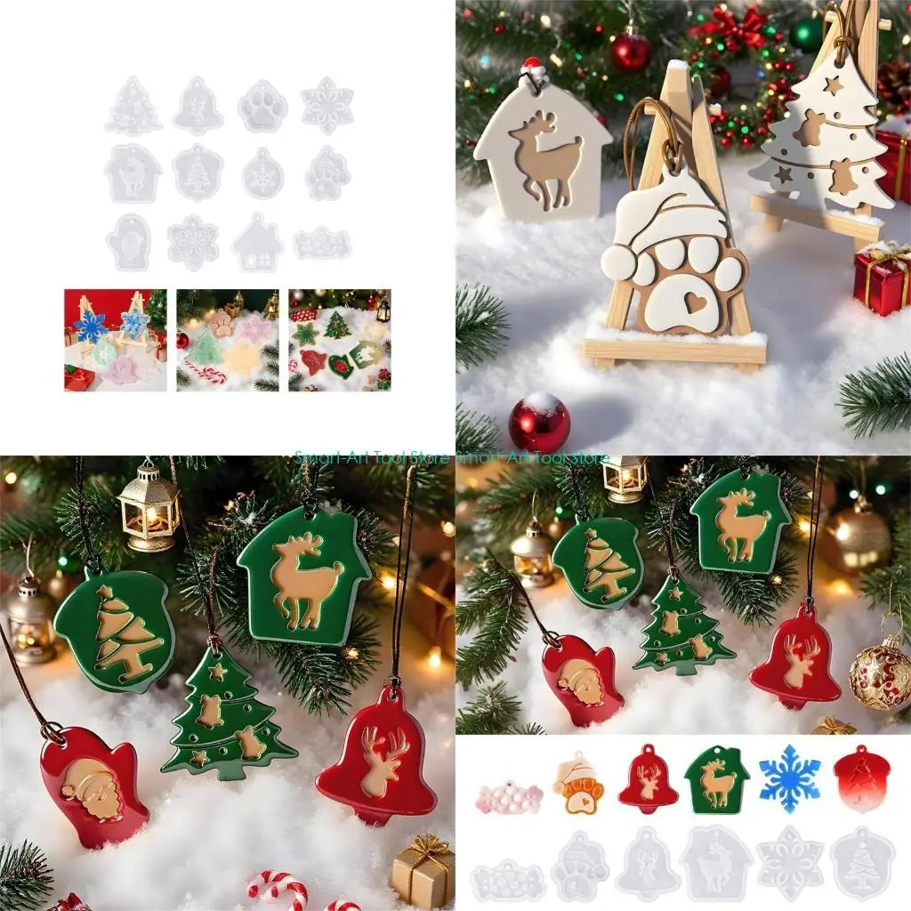 

E1PB Пищевая силиконовая рождественская форма для свечей ручной работы, художественных проектов, легко снимается