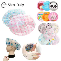 1PC Waterproof Shower Cap Thicken Lovely Women Bath Hat Color Elastic Bathing Cap Shower Products Bathroom Accessories