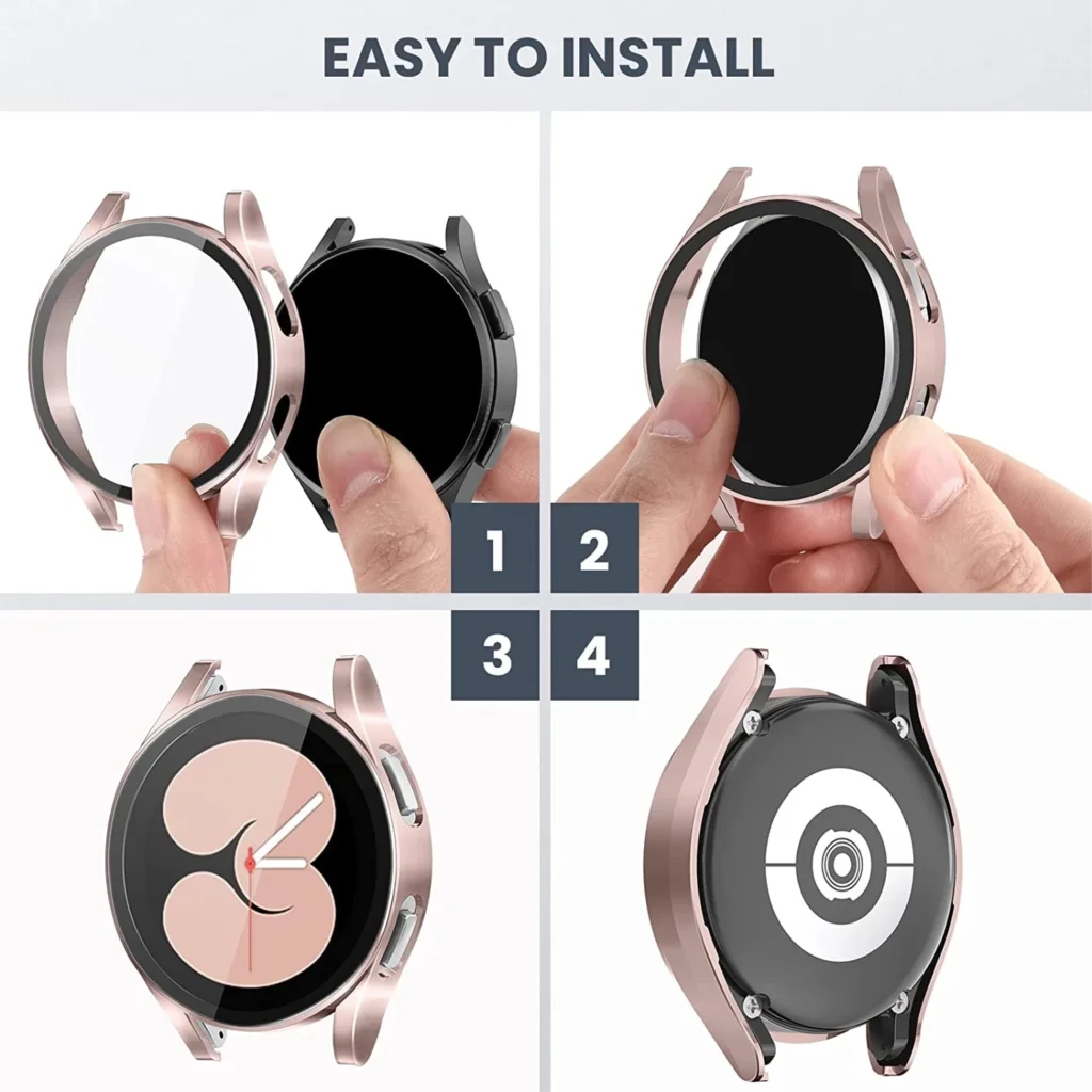 الزجاج + الحال بالنسبة لسامسونج غالاكسي ساعة 5 40 مللي متر 44 مللي متر اكسسوارات الكمبيوتر الوفير غطاء جميع أنحاء حامي الشاشة غالاكسي ساعة 5 برو 45 مللي متر