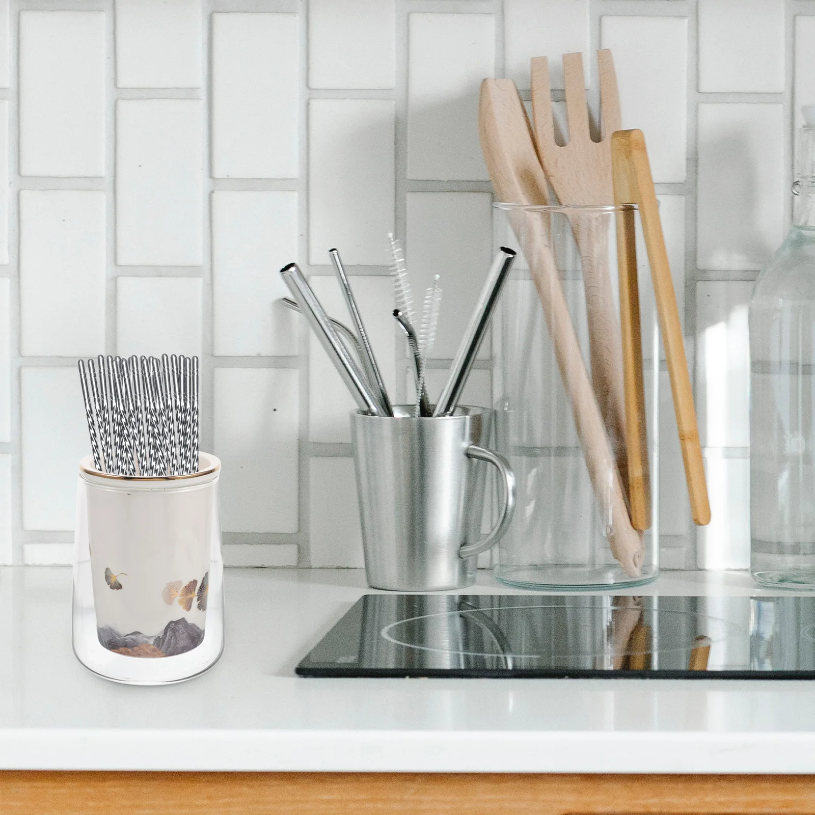 

Ceramic Chopstick Holder Nordic Minimalist Design Utensil Crock for Kitchen Countertop Storage Multifunctional Cooking Utensils