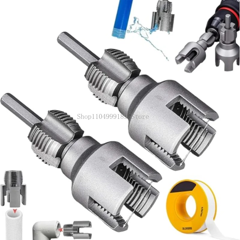 

Integrate Internal And External Pipe Threading Tools Dual Function Pipe Thread Cutting Mold For Home Pipe Thread Repairs 1/2pcs