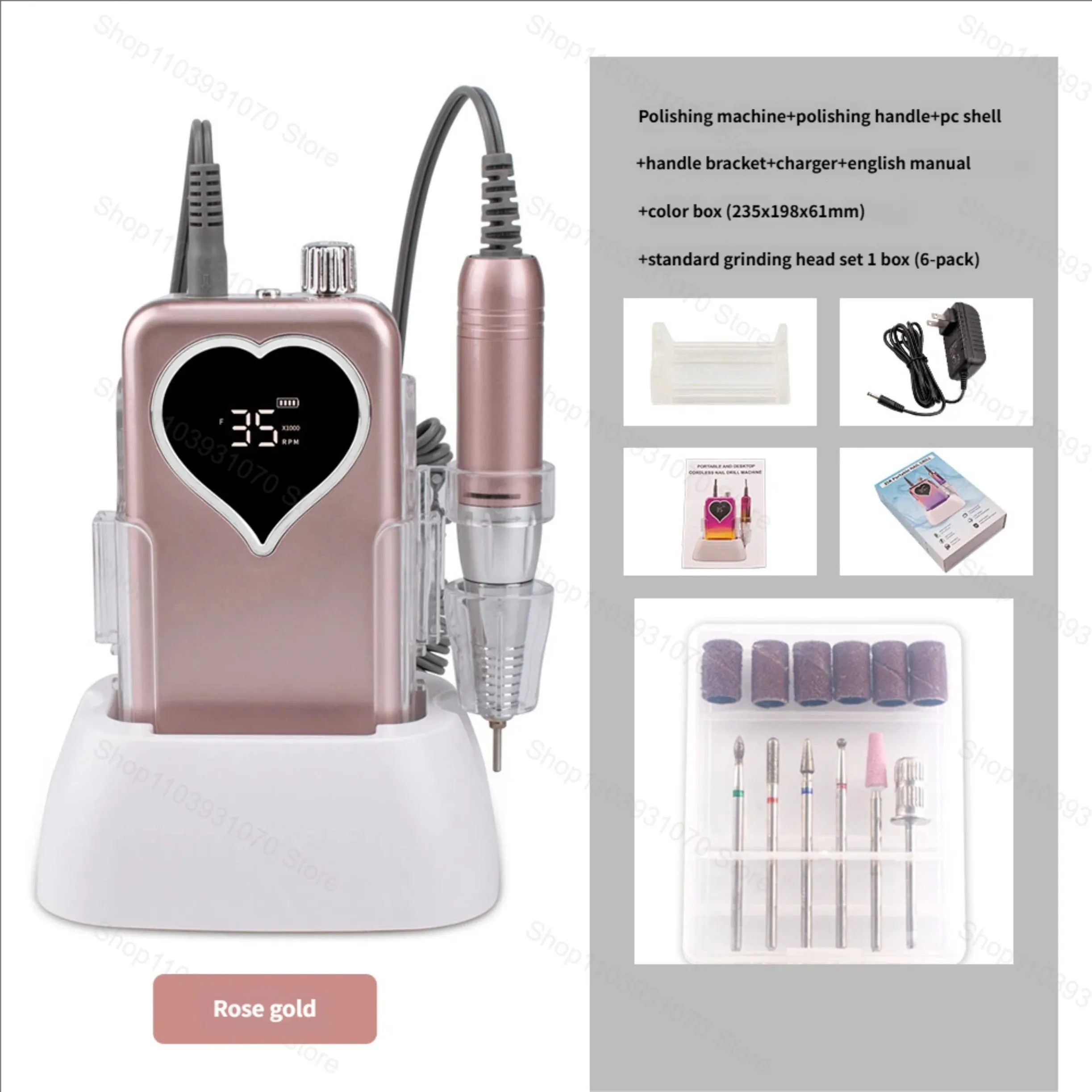 المهنية الكهربائية مسمار الحفر آلة 35000 دورة في الدقيقة ملف الأظافر اللاسلكي قابلة للشحن منخفضة الضوضاء مسمار ساندر لأداة صالون مانيكير #5