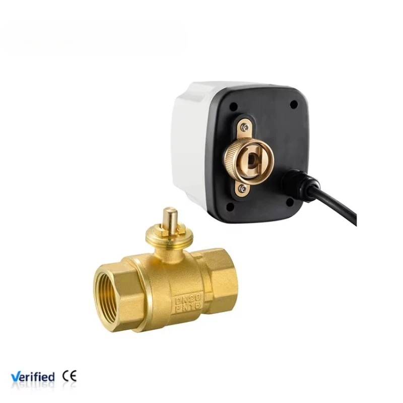 11/2" IP65 Waterproof Brass PTFE Sealing 220V 12V 24V 3-Wire 2 Control Three-Way Electric Ball Valve Motorized Actuator OEM CE